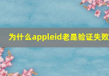 为什么appleid老是验证失败