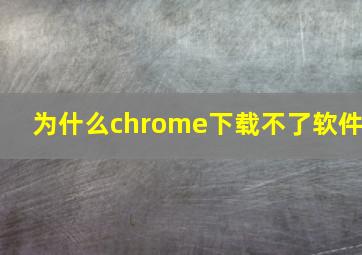 为什么chrome下载不了软件