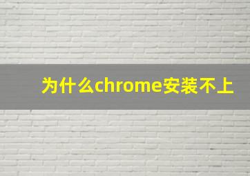 为什么chrome安装不上