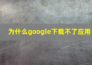 为什么google下载不了应用