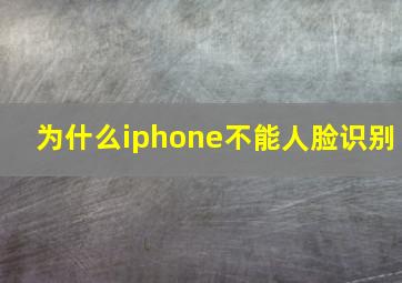 为什么iphone不能人脸识别