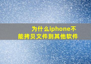 为什么iphone不能拷贝文件到其他软件