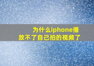 为什么iphone播放不了自己拍的视频了