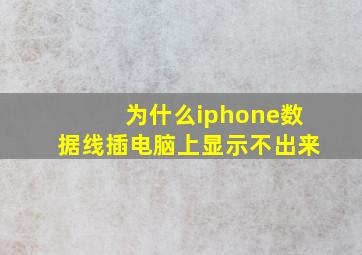 为什么iphone数据线插电脑上显示不出来