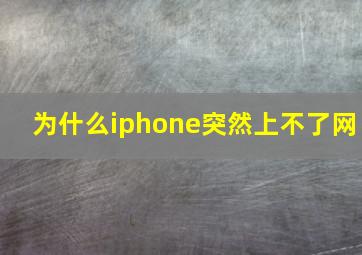 为什么iphone突然上不了网