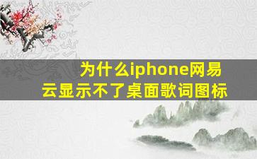 为什么iphone网易云显示不了桌面歌词图标