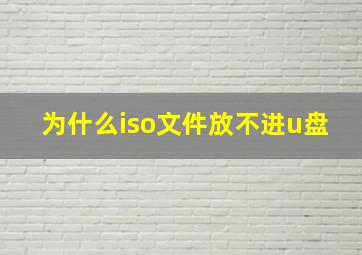 为什么iso文件放不进u盘