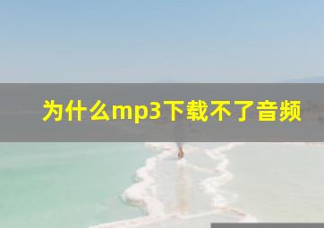 为什么mp3下载不了音频