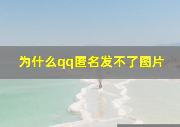 为什么qq匿名发不了图片