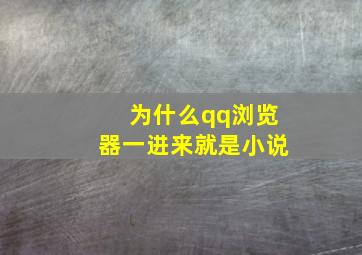 为什么qq浏览器一进来就是小说