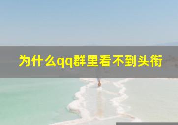 为什么qq群里看不到头衔