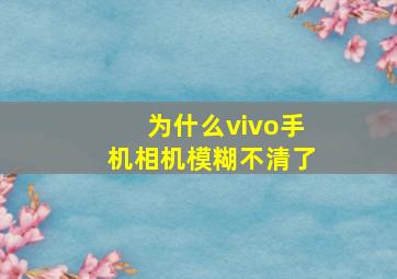 为什么vivo手机相机模糊不清了