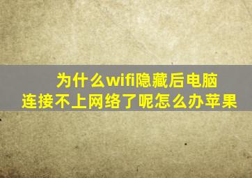 为什么wifi隐藏后电脑连接不上网络了呢怎么办苹果