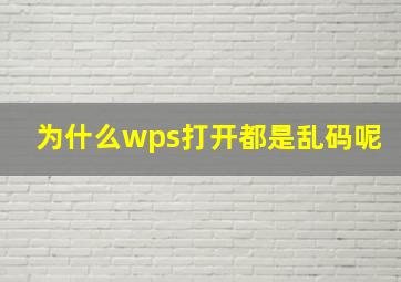 为什么wps打开都是乱码呢