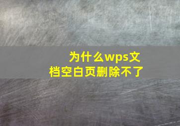 为什么wps文档空白页删除不了