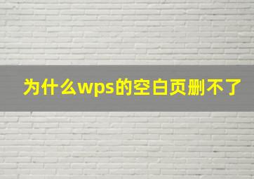 为什么wps的空白页删不了