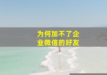 为何加不了企业微信的好友