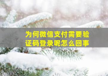 为何微信支付需要验证码登录呢怎么回事