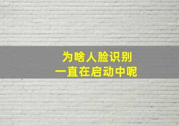 为啥人脸识别一直在启动中呢