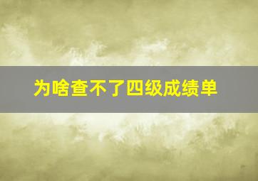 为啥查不了四级成绩单