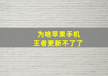 为啥苹果手机王者更新不了了