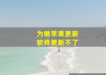 为啥苹果更新软件更新不了