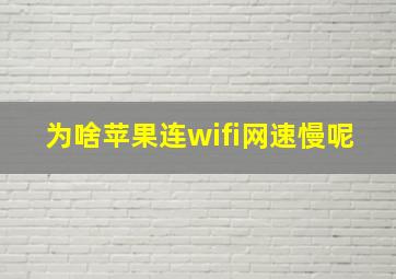 为啥苹果连wifi网速慢呢