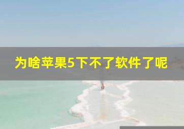 为啥苹果5下不了软件了呢