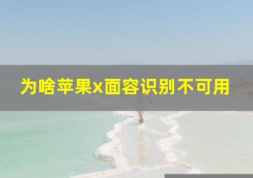 为啥苹果x面容识别不可用