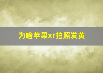 为啥苹果xr拍照发黄