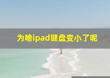 为啥ipad键盘变小了呢