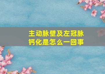 主动脉壁及左冠脉钙化是怎么一回事