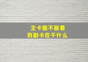 主卡能不能看到副卡在干什么