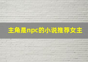 主角是npc的小说推荐女主