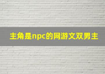 主角是npc的网游文双男主