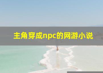 主角穿成npc的网游小说