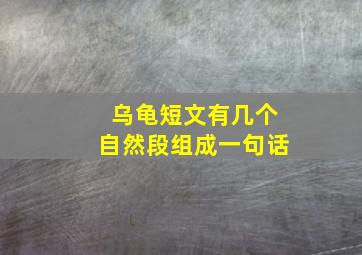 乌龟短文有几个自然段组成一句话