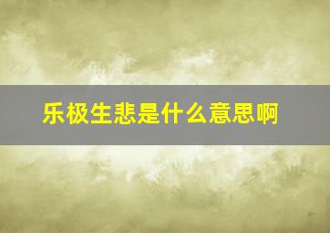 乐极生悲是什么意思啊