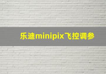 乐迪minipix飞控调参