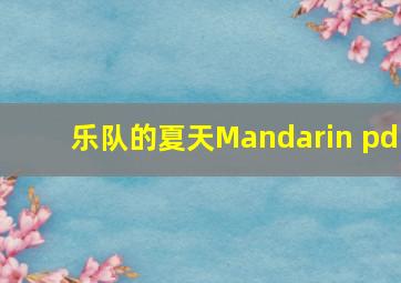 乐队的夏天Mandarin pd