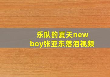 乐队的夏天new boy张亚东落泪视频