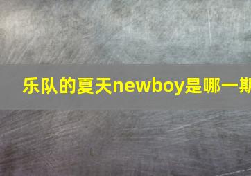 乐队的夏天newboy是哪一期