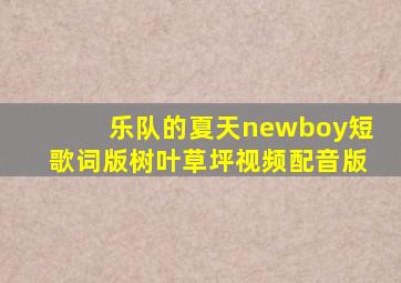 乐队的夏天newboy短歌词版树叶草坪视频配音版