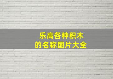 乐高各种积木的名称图片大全