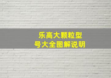 乐高大颗粒型号大全图解说明