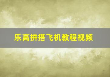 乐高拼搭飞机教程视频