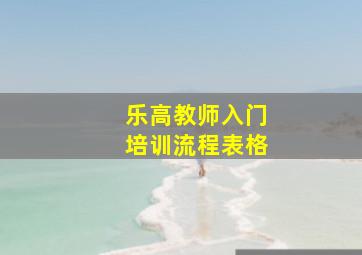 乐高教师入门培训流程表格