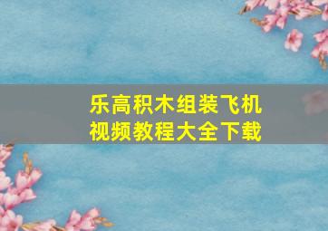 乐高积木组装飞机视频教程大全下载