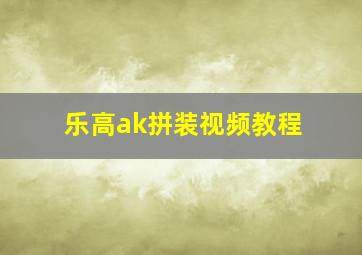 乐高ak拼装视频教程