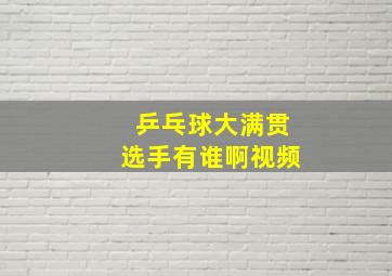 乒乓球大满贯选手有谁啊视频